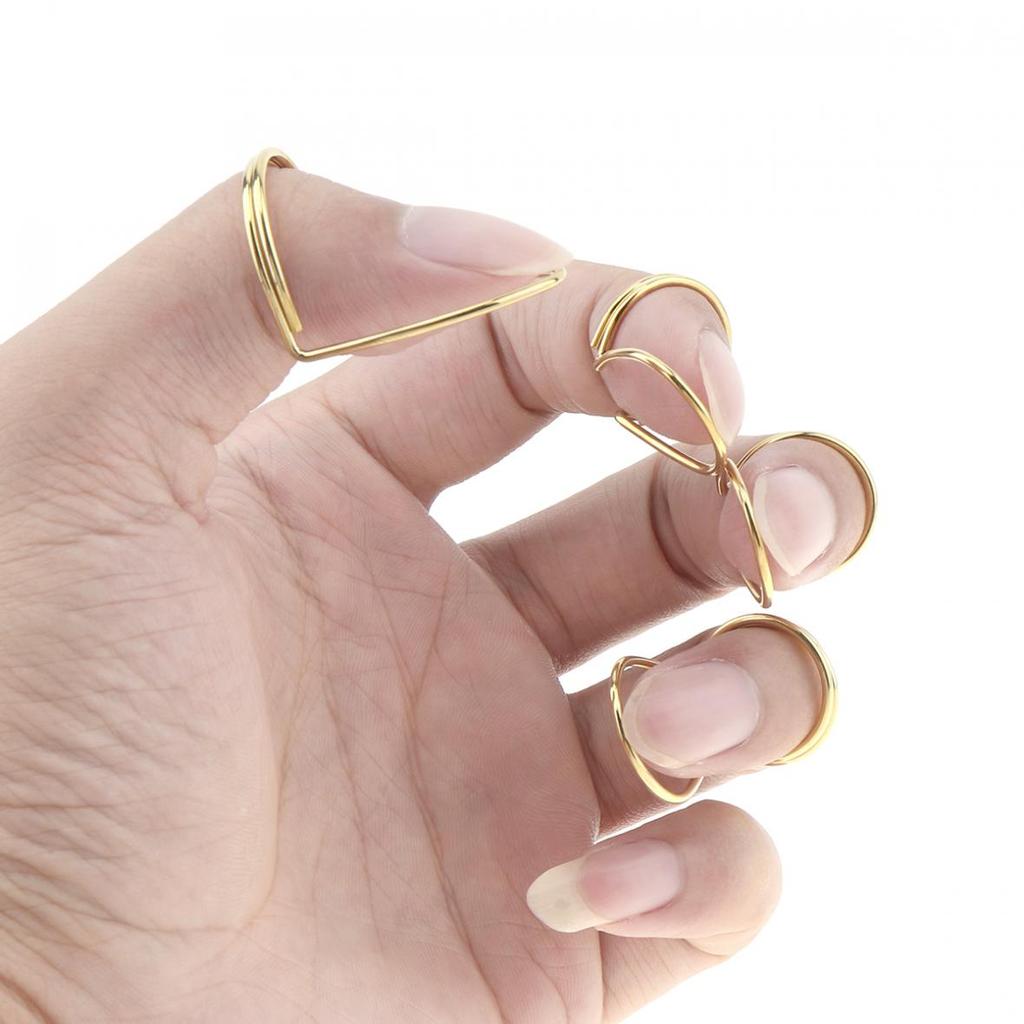 4 szt. Logam Gitar Perlindungan Jari Cincin Plectrum Anti-Slip Anti-Slip Gaya Ibu Jari Jari Telunjuk Pilihan do gitary Aksesori Bass
