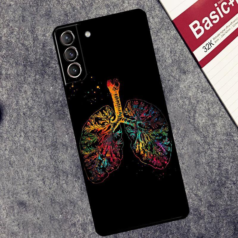 Human Heart Brain Lungs Case For Samsung Galaxy S24 S26 Ultra S10 S20 S21 S22 S23 Plus S25 FE S25 Ultra Cover Coque