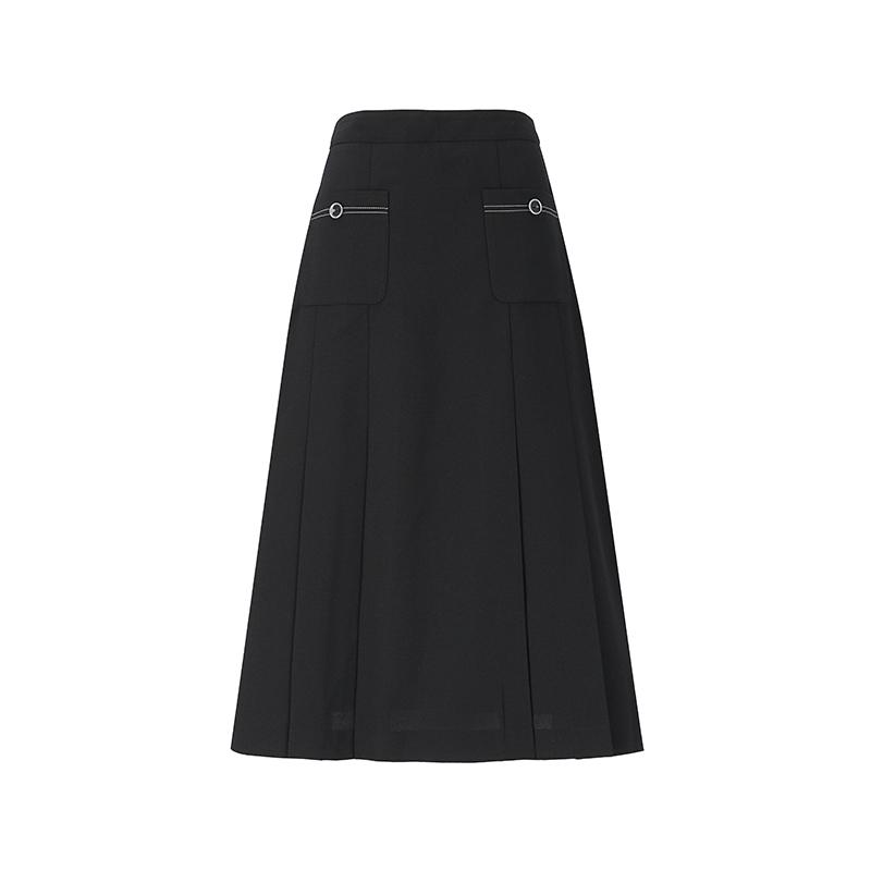 SOUP Pleated Out-Pocket Long Skirt (Sz5Sr86)
