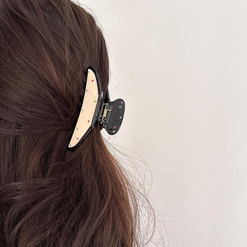 Neu Angekommen Einfache Doppelseitige Bunte Strasssteine Eingelegte Essigsäure Haarspange Haargummi Seitenclip Haarschmuck