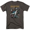 Jurassic Park Foliage T Shirt Mens Licensed Dinosaur Movie T Rex Charcoal