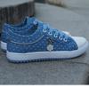Damen Cut-Outs Spitze Netz Denim Schuhe Frau Sommer Flach Freizeit Schuhe Atmungsaktive Stoffschuhe Studenten Sneaker