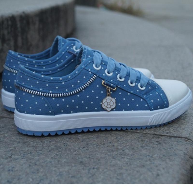 Damen Cut-Outs Spitze Netz Denim Schuhe Frau Sommer Flach Freizeit Schuhe Atmungsaktive Stoffschuhe Studenten Sneaker