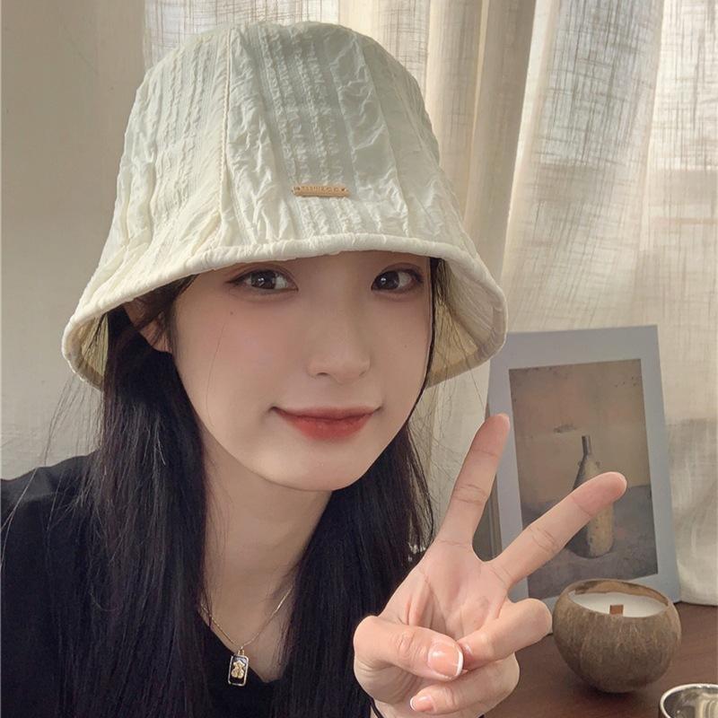 

Мягкая, восковая и милая рыбацкая шляпа в корейском стиле с пузырьковым узором, женская тонкая шляпа-ведро с солнцезащитным кремом