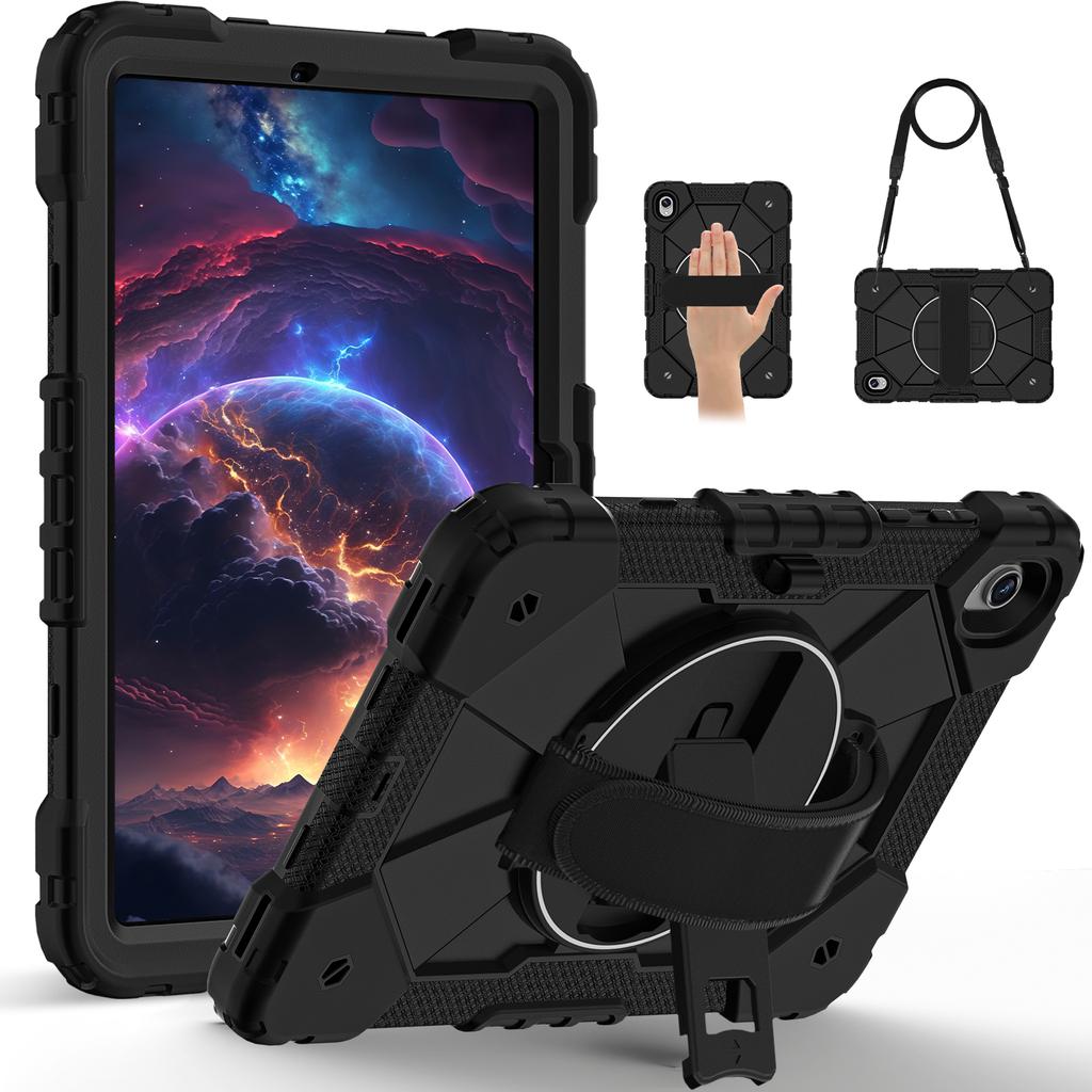 Hybrid Case for Samsung Galaxy Tab S11 2025 11.0 Inch SM-X730 SM-X736B 360 Rotating Stand Heavy Duty Cover with Shoulder Strap
