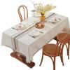 Cotton And Linen Tablecloth Embroidery Dust-Proof Dining Table Fabric Rectangular Coffee Table Cover Cloth Household Tassel Design