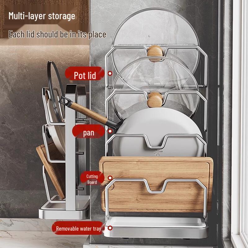 Kitchen Pot Lid & Cutting Board Holder