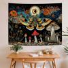 Fantasy Mushroom Sun Moon Theme Digital Printing Polyester Wall Hanging Tapestry Decorative Living Room Office Background Gift