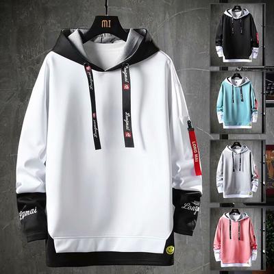 Spring Hoodie Men Hip Hop Sweatshirt Streetwear Casual Fashion Men's Clothing Korean Harajuku Loose Solid Pullover Hoodies