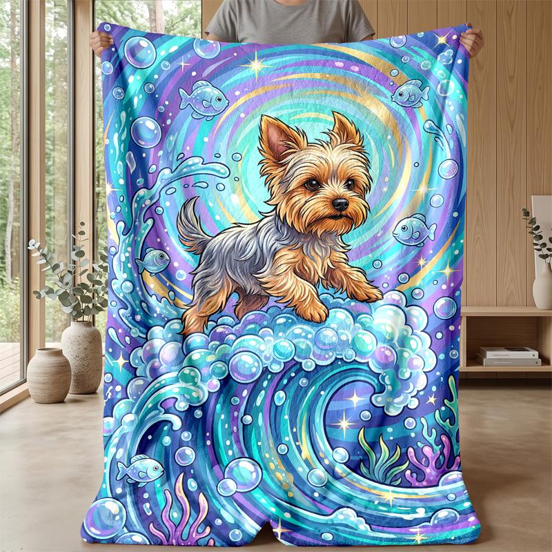 Underwater Puppy Adventure Theme blanket Lightweight Warm Flannel Blanket Decorative Throw Blanket for Home Decoration