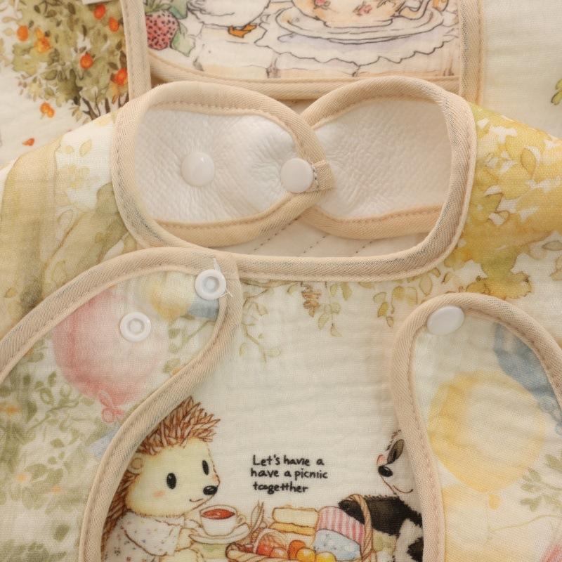 New Gauze U-shaped Baby Bibs Cute 6 Layers Cotton Saliva Towel Newborn Burp Cloths Bandana Scarf for Boy Girl Feeding Drool Bib