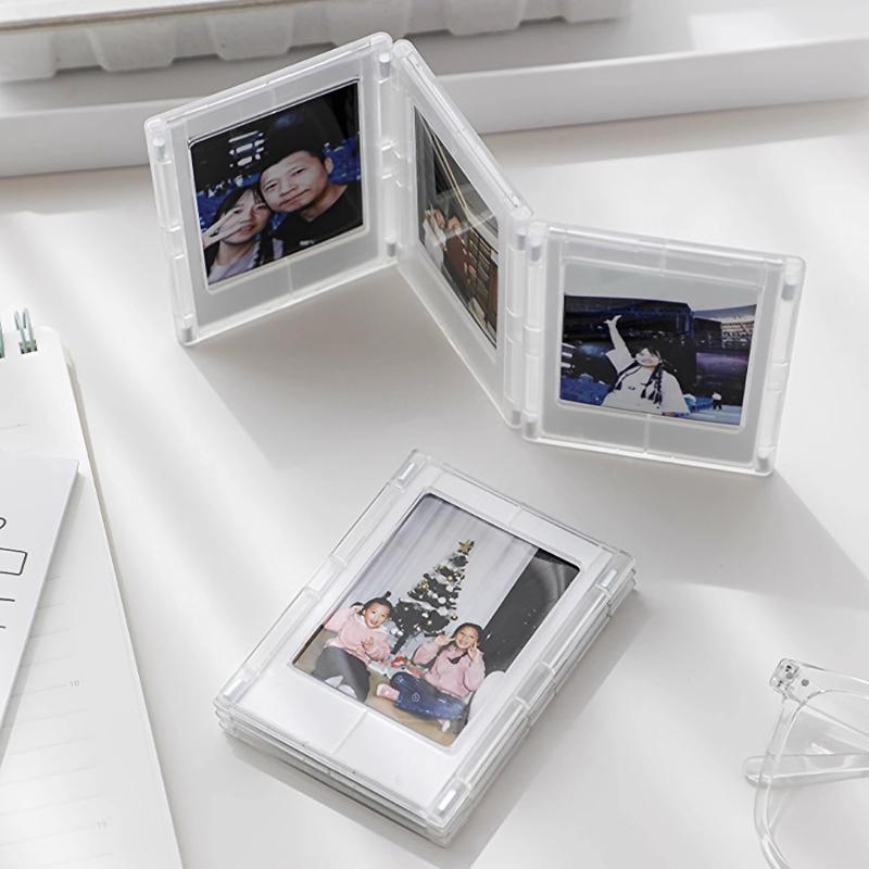 3-inch Magnetic Folding Photo Frame Bedroom Desktop Display Frame Transparent Refrigerator Magnet Photo Decoration Ornaments