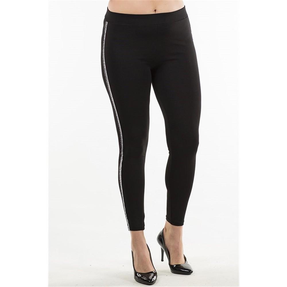 Side Stripe Silver Detailed Leggings 