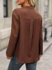 Trendy V-Neck Half-Button Women's Shirt - Fashionable and Versatile Top
