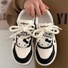 2025 Spring Niche Panda Black and White Ugly Cute Little White Shoes Children Platform Versatile Leisure Students Running Board Shoes Tide