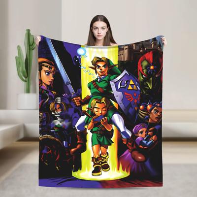 Link Cartoon Z-Zeldas Soft Warm Blanket Decorative Plush Throw Blanket Aesthetic Couch Chair Flannel Bedspread Sofa Bed Cover