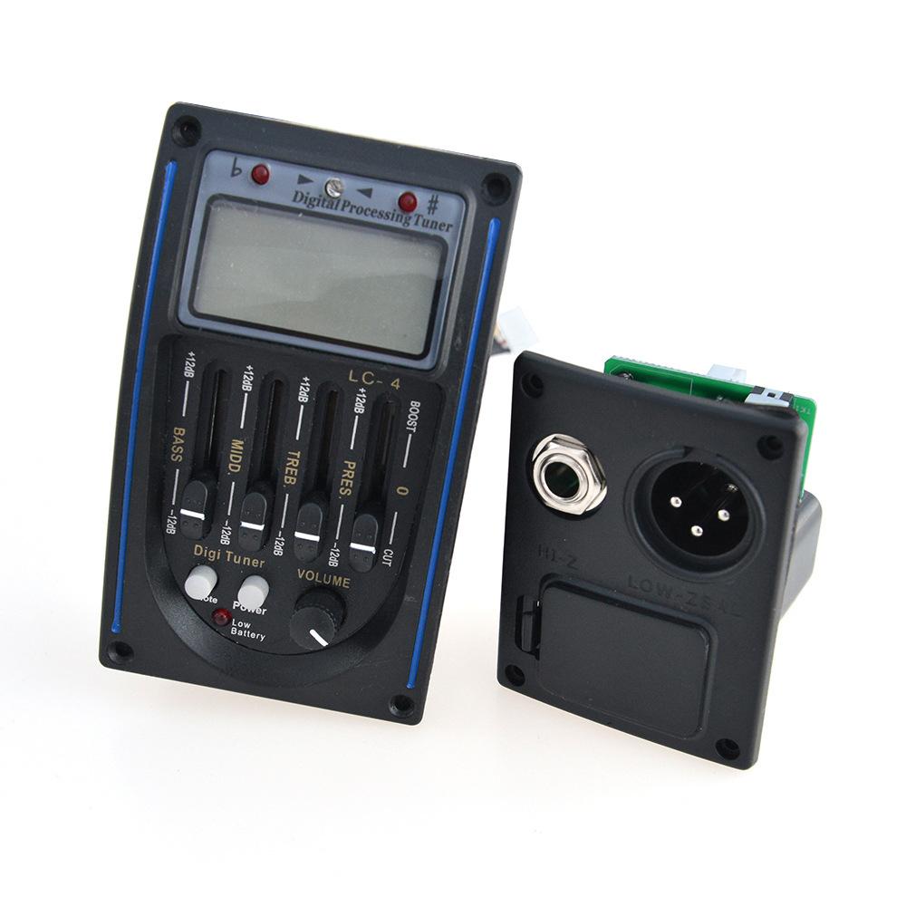 1Set LCD 5Band Acoustic Guitar Preamp EQ Equalizer Piezo Pickup Tuner Amplifier