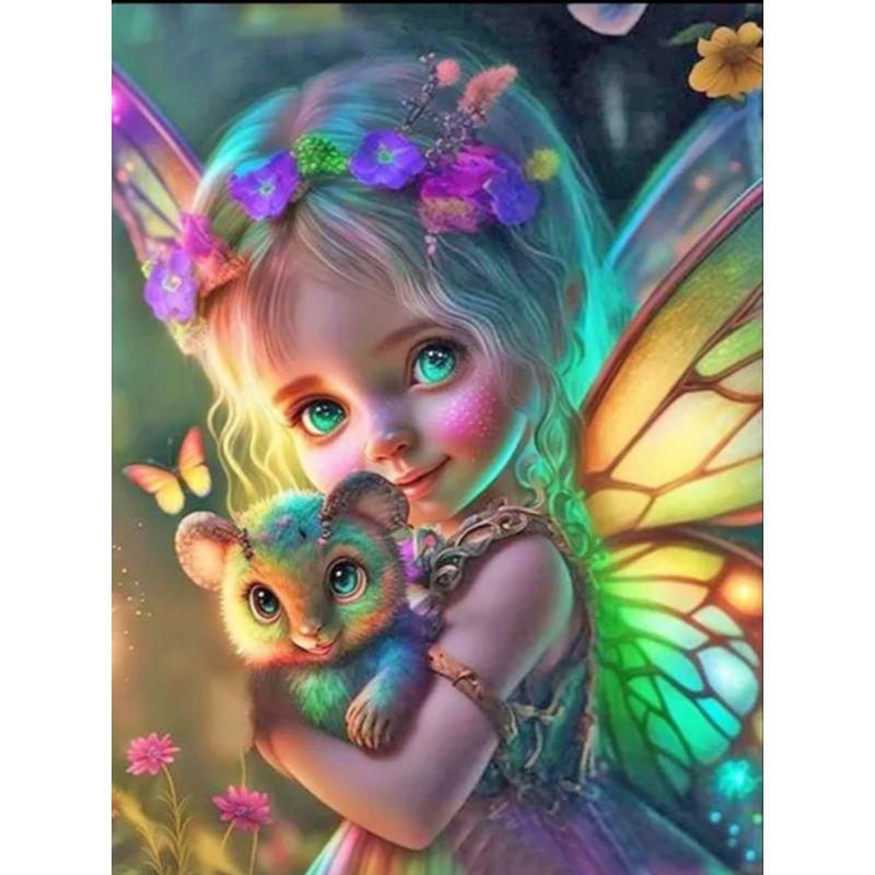 

5D Алмазная картина Ангел Вышивка крестиком Полный квадрат Алмазная вышивка Девушка Горный хрусталь Мозаика Домашний Декор Подарок Full Round 20x30CM