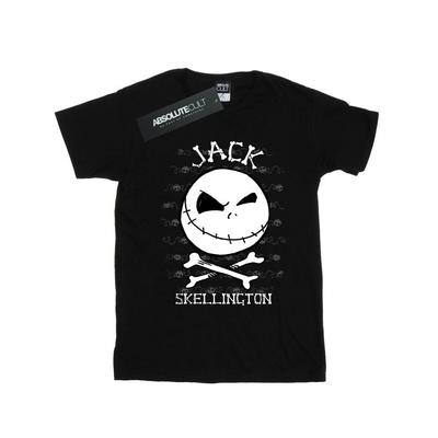 Camiseta feminina/feminina Nightmare Before Christmas Jack Face Cotton Boyfriend