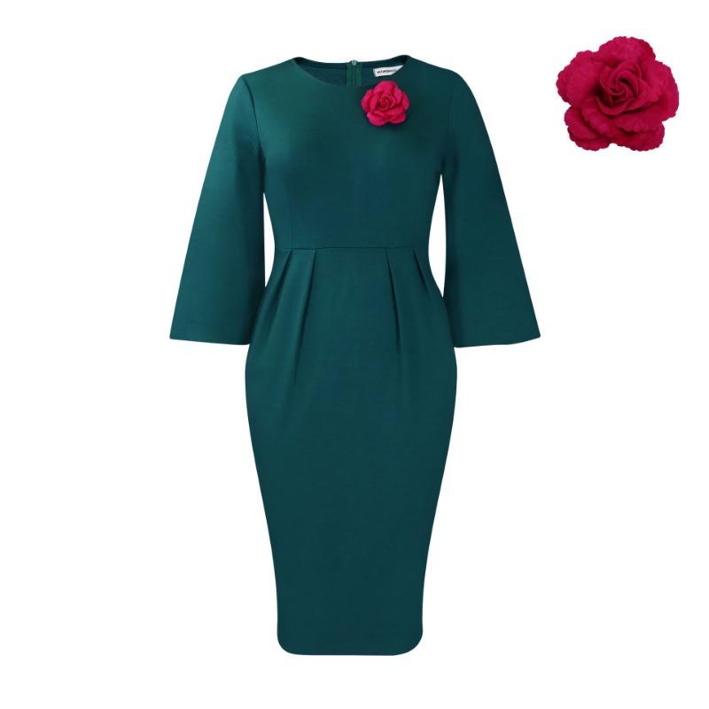 Women's Clothing Autumn and Winter New Solid Color Hip-wrapped Professional Temperament Large-size Dress