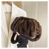 Fluffy Plush Cloud Dumpling Bag Ruched Faux Fur Bags for Women Shoulder Bag Winter Warm Soft Crossbody Bags  Handbags Pouch