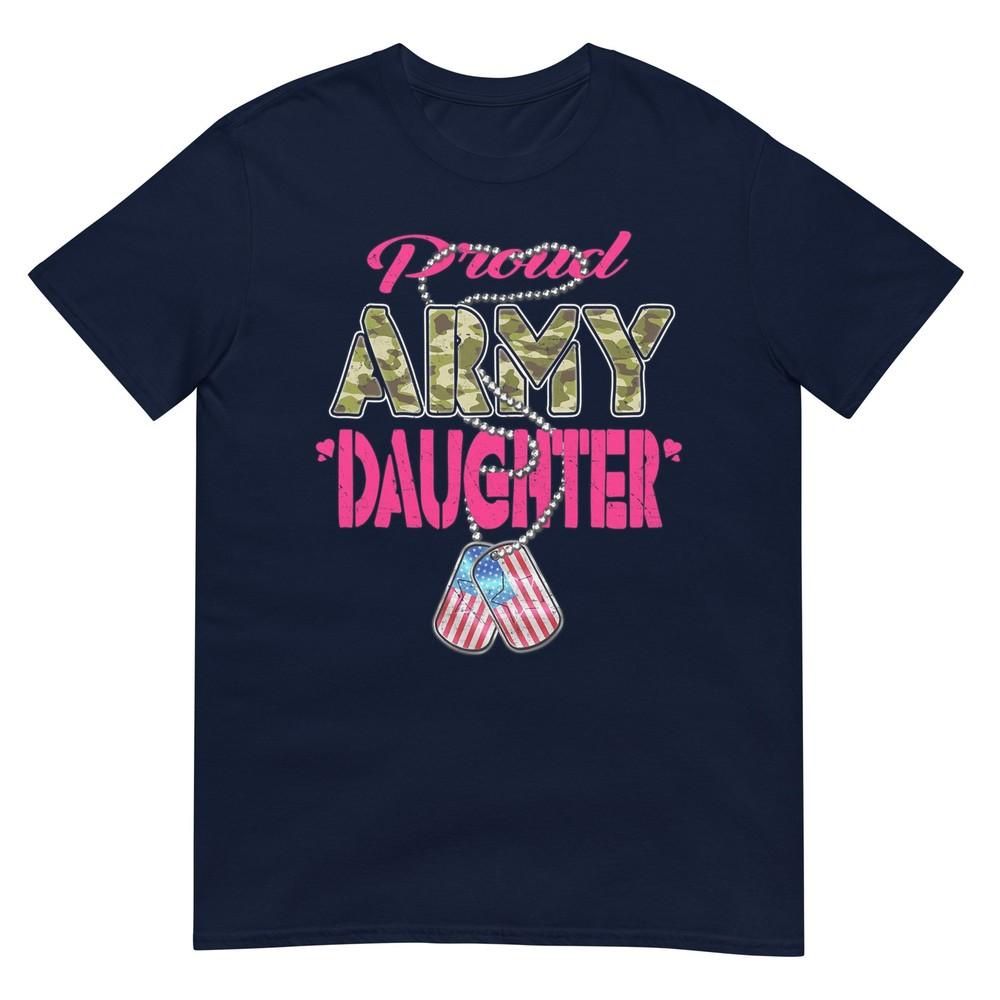 Proud Army Daughter Us Flag Camo Dog Tags Military Child TShirt S