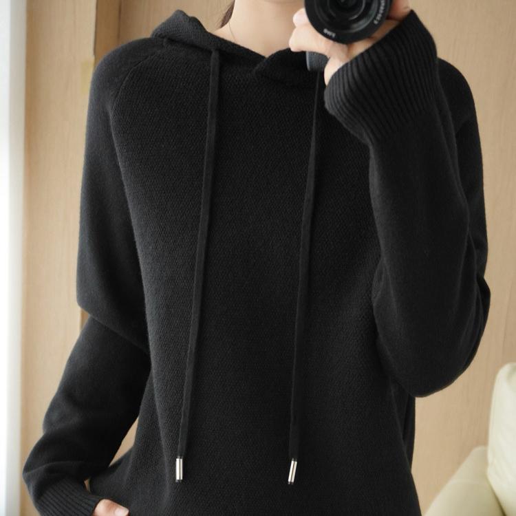 Hooded Knitted Hoodie Women's Autumn and Winter Pullover Casual Loose Sweater Versatile Knitted Sweater