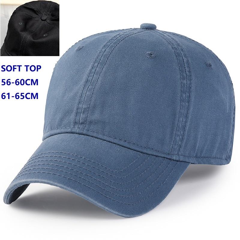 Soft Top Cotton Men Women Oversize XXL Baseball Caps Adjustable Dad Hat for Big Heads 57-65cm Extra Large Low Profile Golf Hats