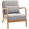 Elegant Lounge Chair with Wooden Frame and Foam Padding, Velvet Look, for Living Room, Bedroom, Grey