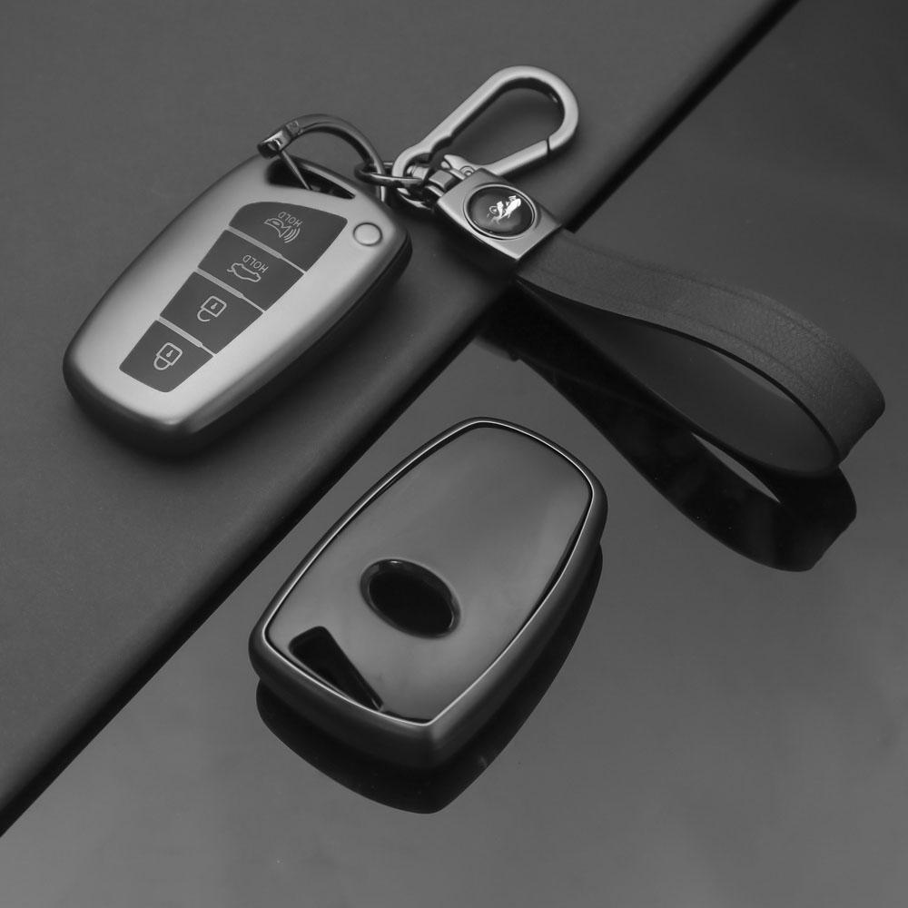 3 4 Buttons Car Key Case Shell For Hyundai Santa Fe Sport Ix45 Equus Centennial Genesis G80 Grandeur Azera 2013- Cover Fob