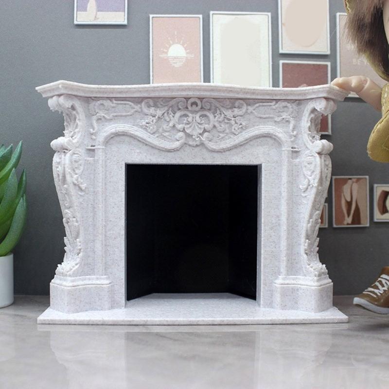 Educational Doll House Fireplaces Miniatures Zakka Toy Pretend Play Realistic Model Fireplaces Model Mini Size