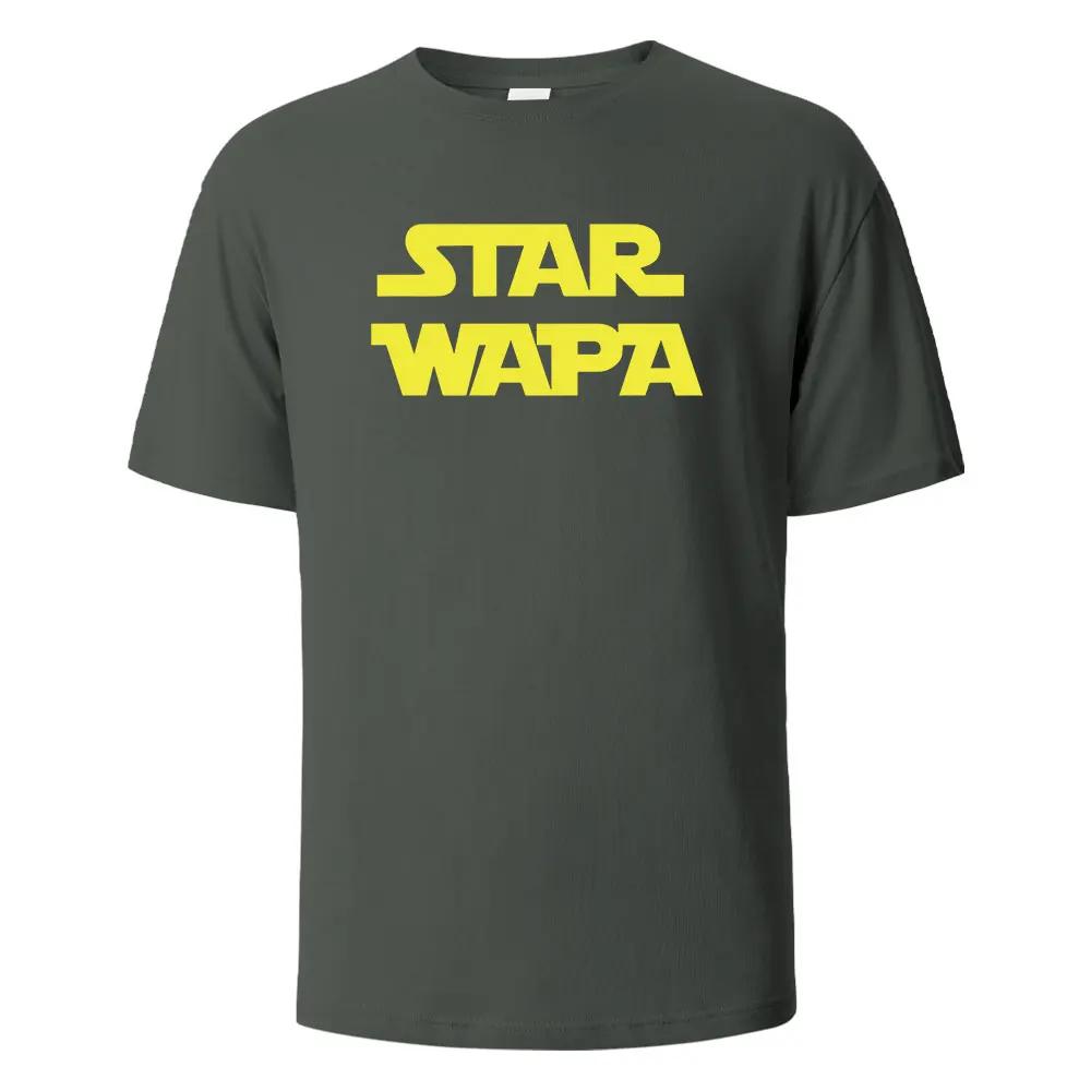 STAR WAPA Printing‘s T-shirt Casual Breathable Tshirts 100% Cotton Funny Tops Street Oversized T-Shirts For UnisexO-neck