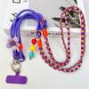 Two-In-One Multi-Functional Mobile Phone Lanyard With A Long Slanting Rope And Rotating Heart-Shaped Flower Pendant Phone Charm