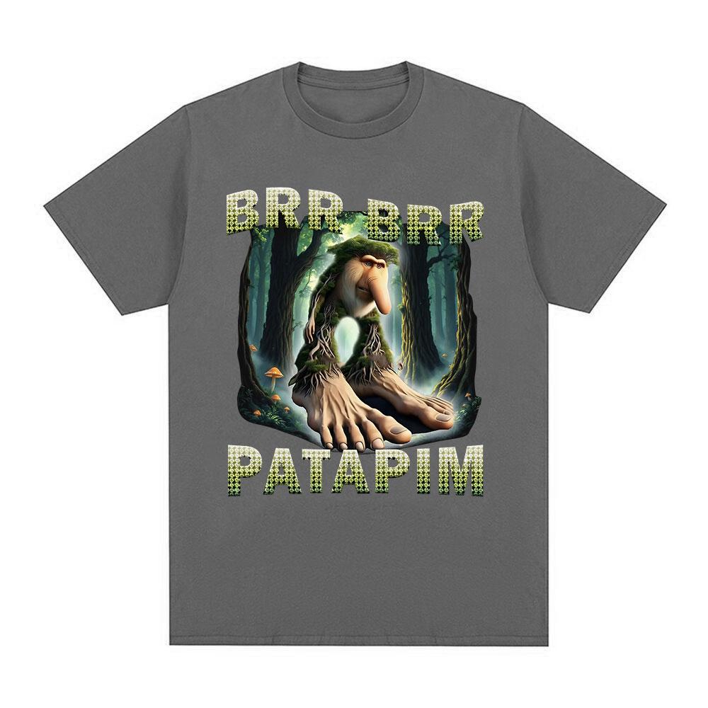 Brr Brr Patapim T Shirt Funny Italian Brainrot Humor Meme T-shirts Men Women Clothing Fashion Style T Shirts Cotton T Shirt Tops