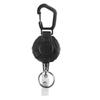 Alloy Retractable Key Reel Black Wire Rope Holder Portable Carabiner Clip  Outdoor Backpack Use