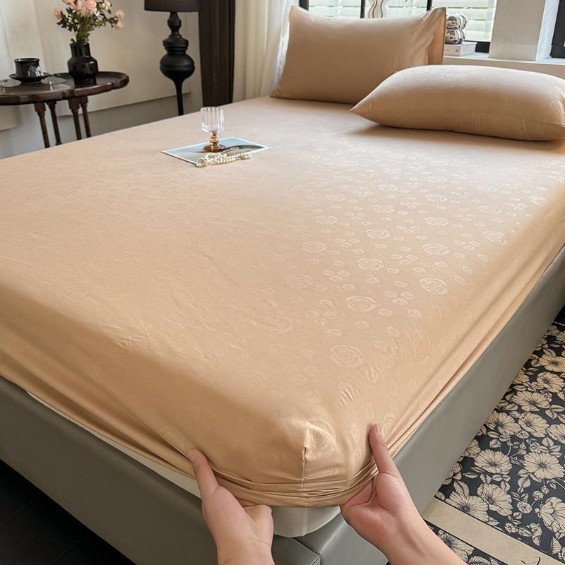 The New Skin-friendly Brushed Fitted Sheet All-inclusive Bed Cover Supports Washing
