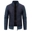 Good Autumn and Winter Men's Casual Stand Collar Sweater Jacket Versatile Plus Velvet Warm Knitted Jacket