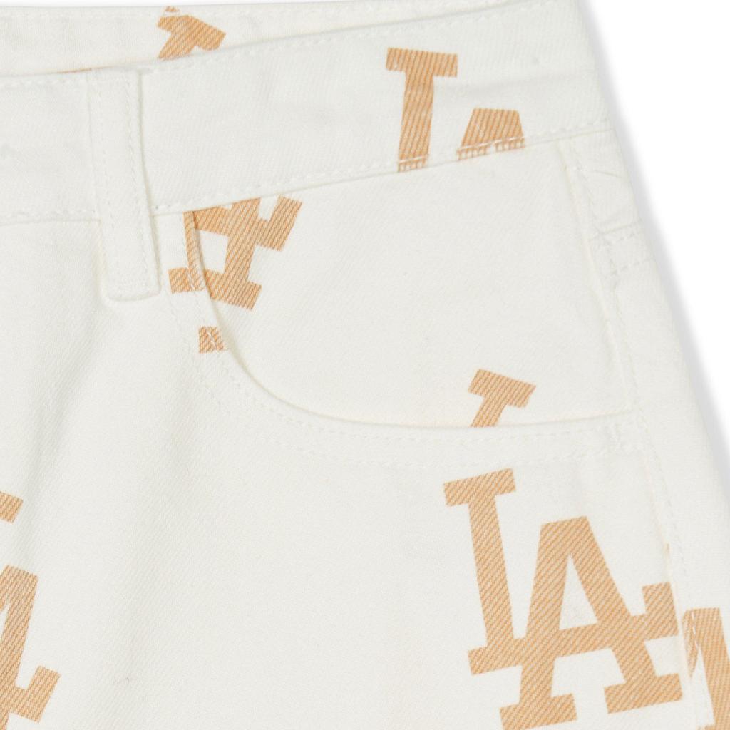 New MLB Denim Short Skirts Women's Milk White 3FDSB0143-07CRS