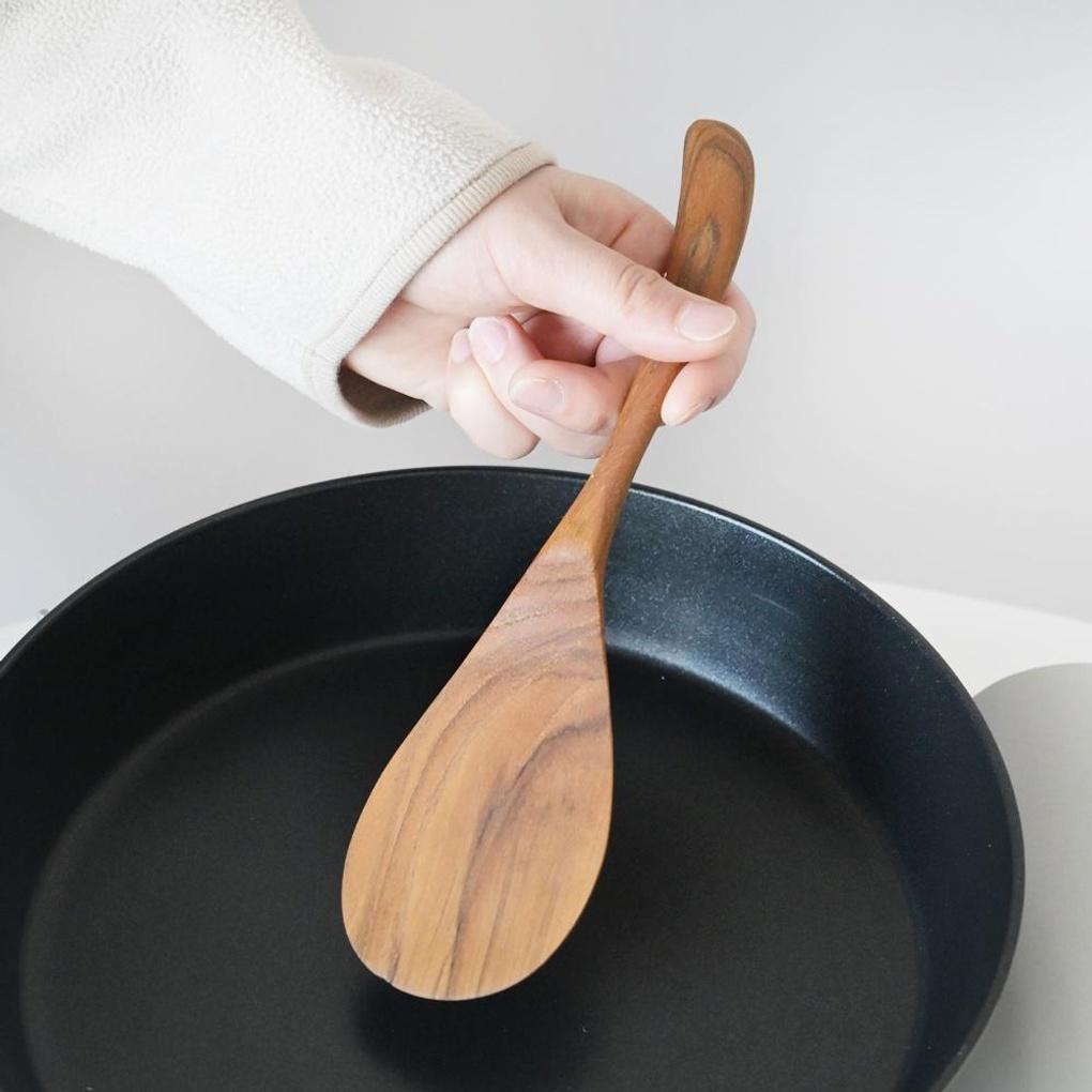 Handmade teak wood kitchen utensil spatula