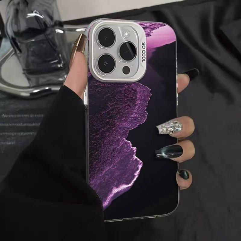 The new purple wave is suitable for iphone17 mobile phone case Apple 15promax/1416pro personality 12.