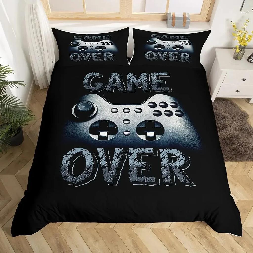 Gamepad Warm Comforter Cover R Beding Set Tens Video with Soft Fabric Duvet For Youth Children Kids Young Boys Modern Controler Bedspread