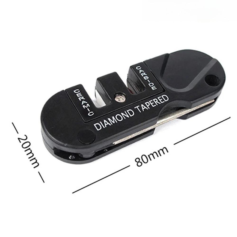 Multifunction 4-in-1 Knife Sharpener Pocket  Foldable Sharpening Stone with 3 Stages Ceramic & Carbide & Diamond Tapered