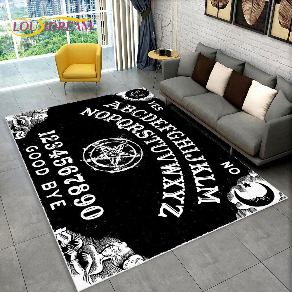 Ouija Tarot Witchcraft Gothic Area Rug,Carpet Rug for Living Room Bedroom Sofa Doormat Decoration,Kids Play Non-slip Floor Mat