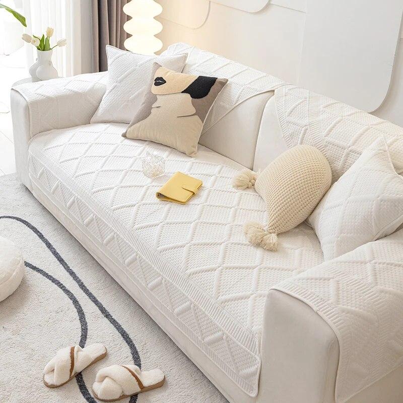 Cotton Sofa Cover for Living Room Non-slip Solid Color Sofa Cushion Four Seasons Universal Modern Couch Slipcovers Sofas Towel