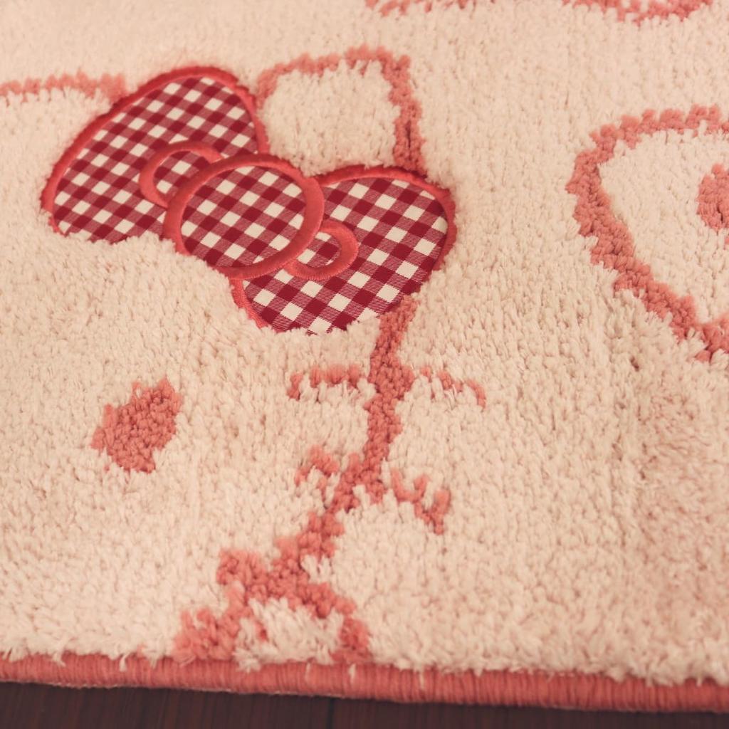 Hello Kitty 3-Piece Toilet Mat Set (Slippers, Paper Holder Cover, Sanrio Scrunchie, Pink Ribbon) - Cute, Washable, Antibacterial, Odor-Resistant, Non-