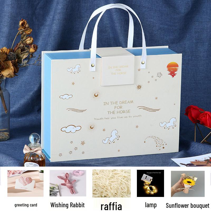 Handheld Cartoon Scarf Gift Box - Flip-top, Large Empty Packaging for a Ceremonial Touch