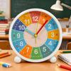Kids Alarm Clock Learn To Tell Time, Portable Small Table with Colorful Dial for Nightstand