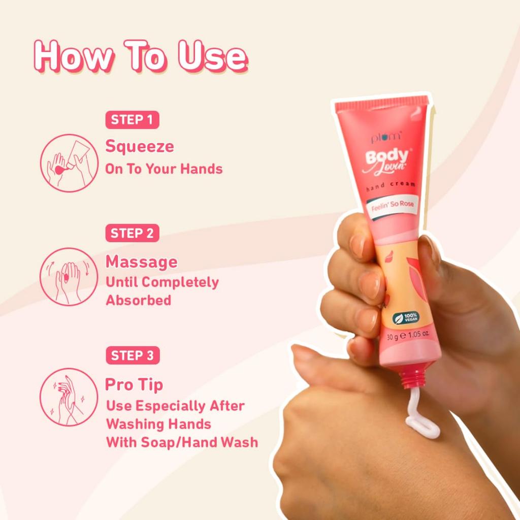 Plum BodyLovin' Feelin' So Rose Hand Cream 30G Pack of 1 | Ultra Moisturizing Non-Greasy Lightweight Travel Friendly