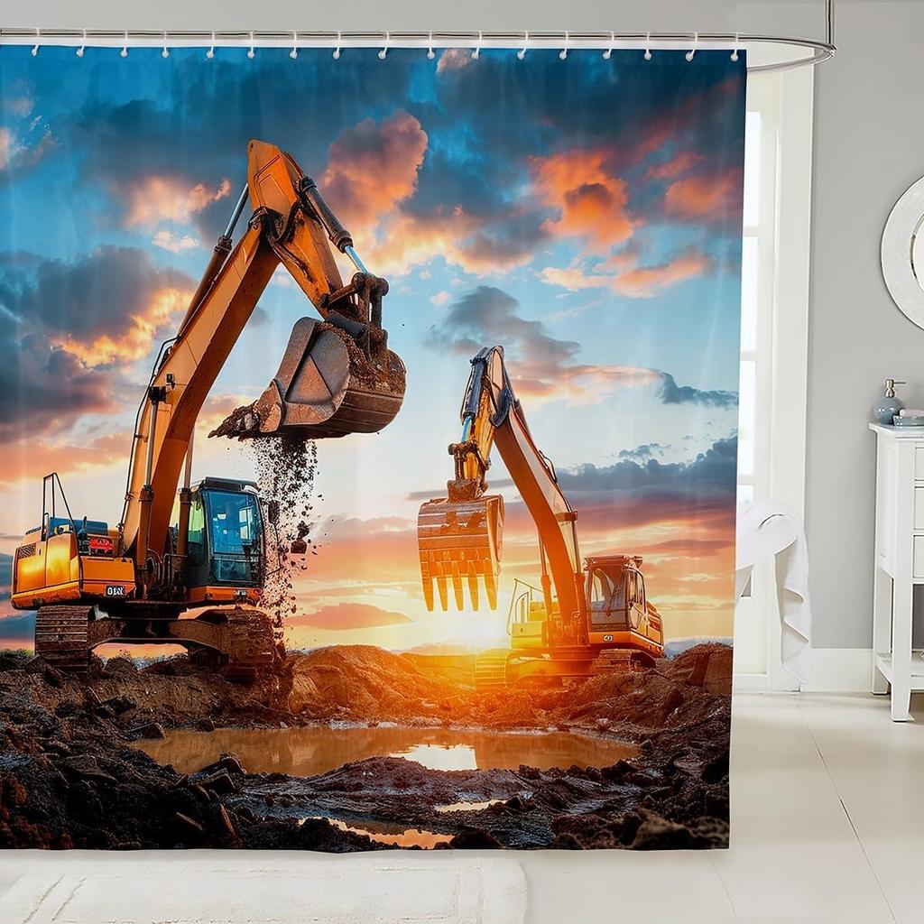 Kids Dog Shower Curtain Puppy Cat Kitten Pattern Bathroom Shower Curtain Set for Boys Teens 3D Pet Animal Bath Curtain Cute