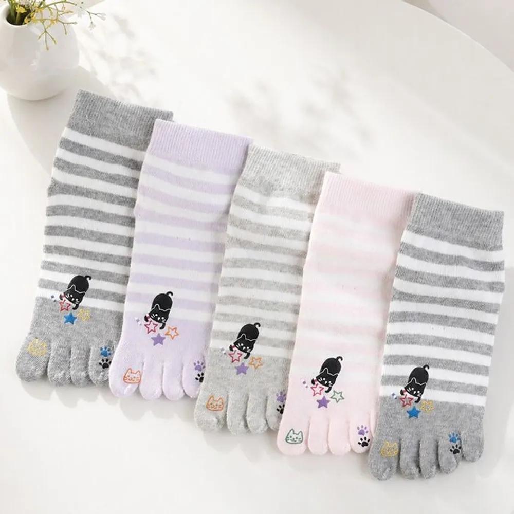 Pierre Cardin Women's Fashion Toe Socks Colored 5 Pairs Tucked-in Summer Socks Foot Odor Prevention